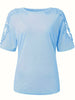 Addison | Elegantes Spitzen-Kurzarm-T-Shirt – Pastellfarben, Sommer, Damen