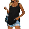 Aryana | Ärmelloses einfarbiges Tank-Top mit quadratischem Ausschnitt T-Shirt