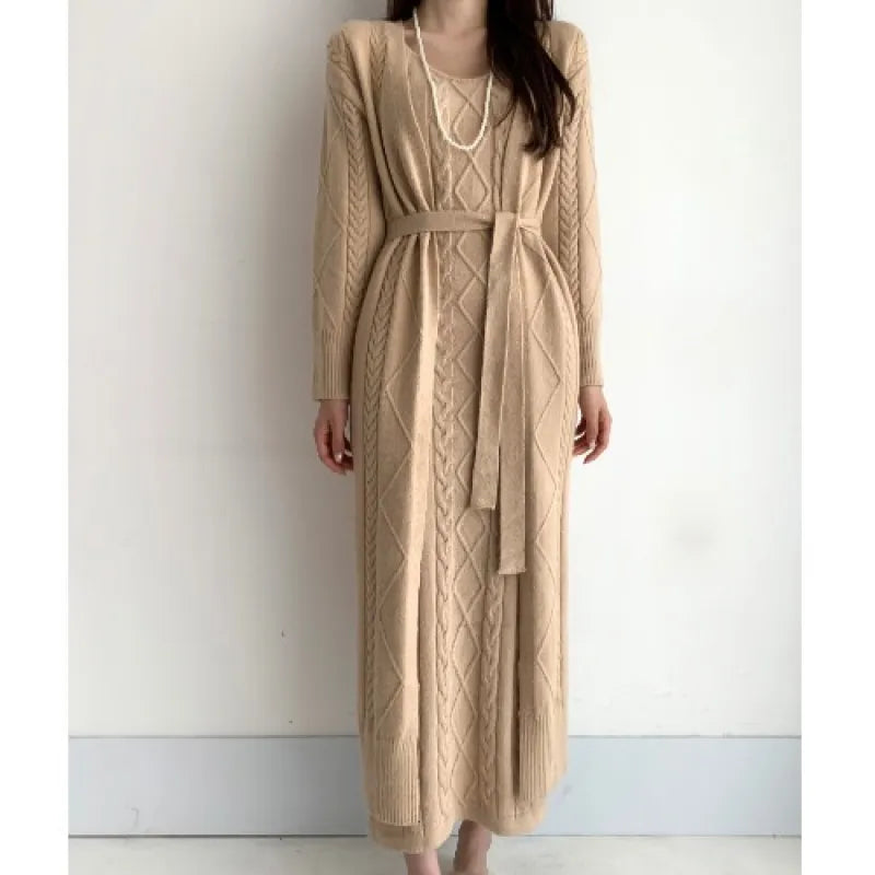Clarity™ | Winter-Strickkleid und Weste-Set