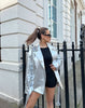 Steffi | Metallic Oversized Jacket - Silver