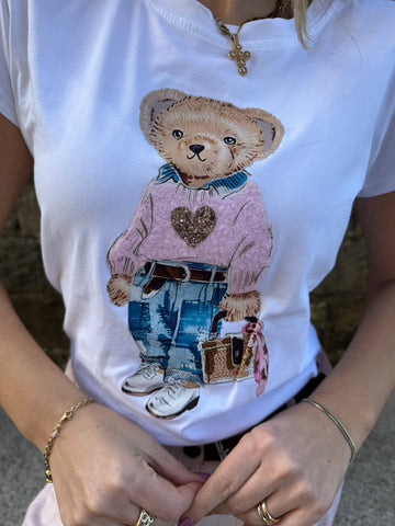 Baumwoll | T-Shirt mit geprägten