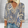 Darlene | Boho-Bluse mit floralen Motiven und langen Ärmeln