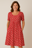 Caroline | Stilvolles und lässiges Blumenkleid mit Taschen