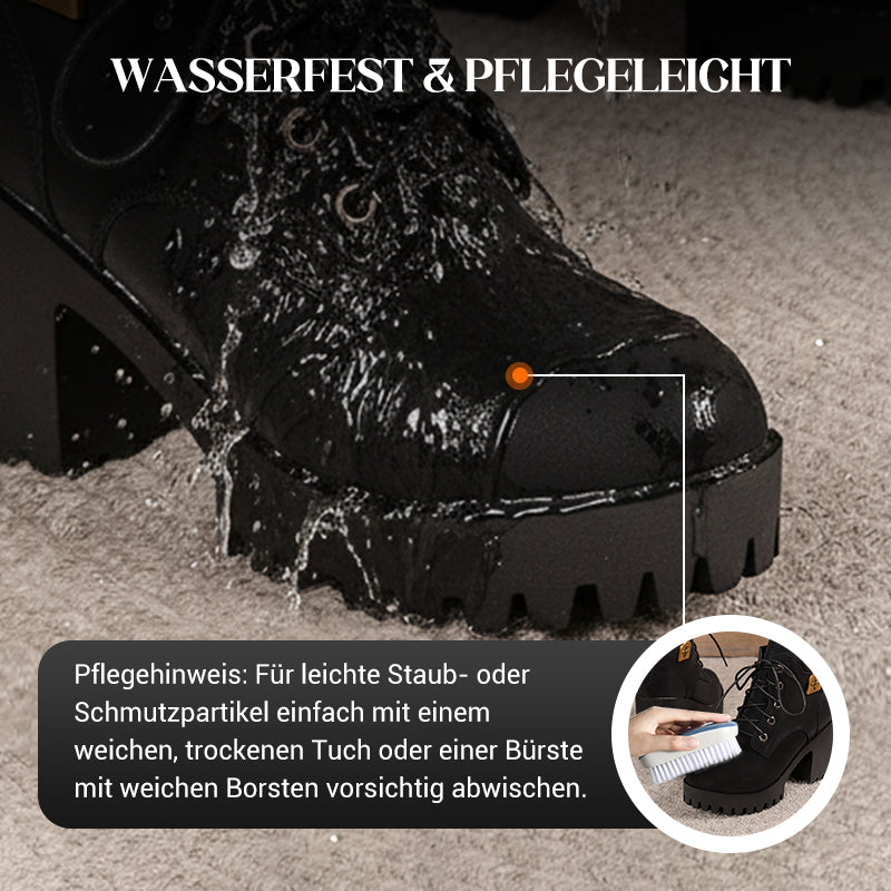 Lara | 2025 Neuheit für diesen Herbst: Stiefeletten mit dicken Absätzen und Keilabsätzen – Retro-Modell mit Schnürsenkeln