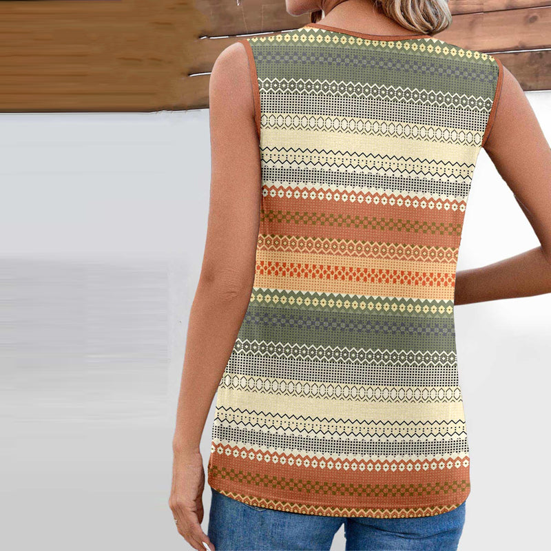 Elian | Vintage geometrisch bedrucktes Tanktop