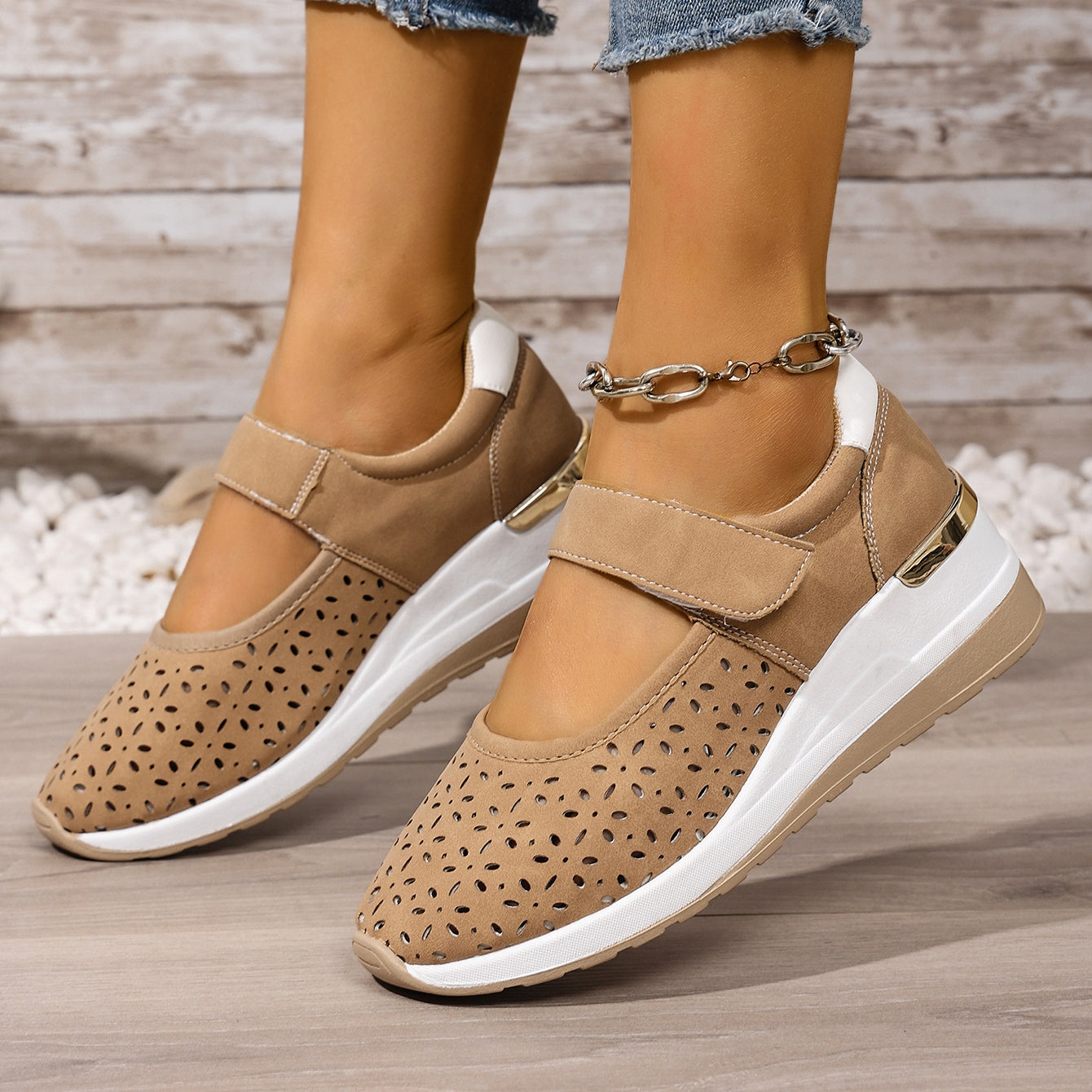 Constance | Damen atmungsaktive, leichte, verstellbare, orthopädische Plateausneaker