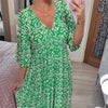 Annie | Blumiges Kleid mit Spitzausschnitt in lockerer Passform