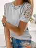 Addison | Elegantes Spitzen-Kurzarm-T-Shirt – Pastellfarben, Sommer, Damen