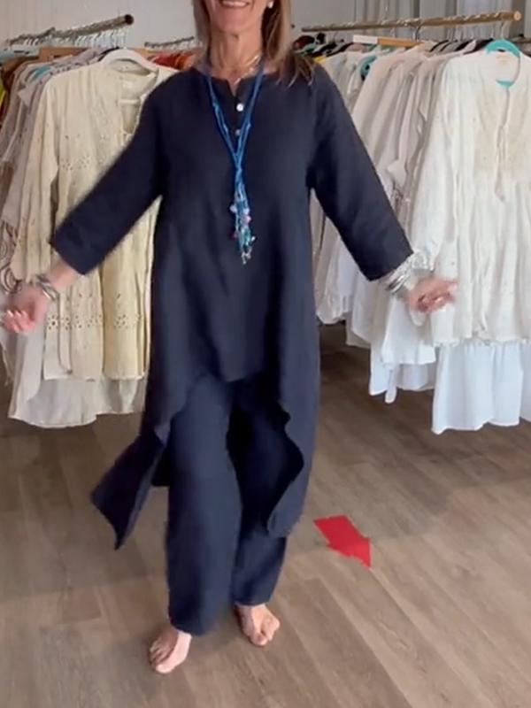 Stacey | Damenleinenanzug in Einheitsfarbe