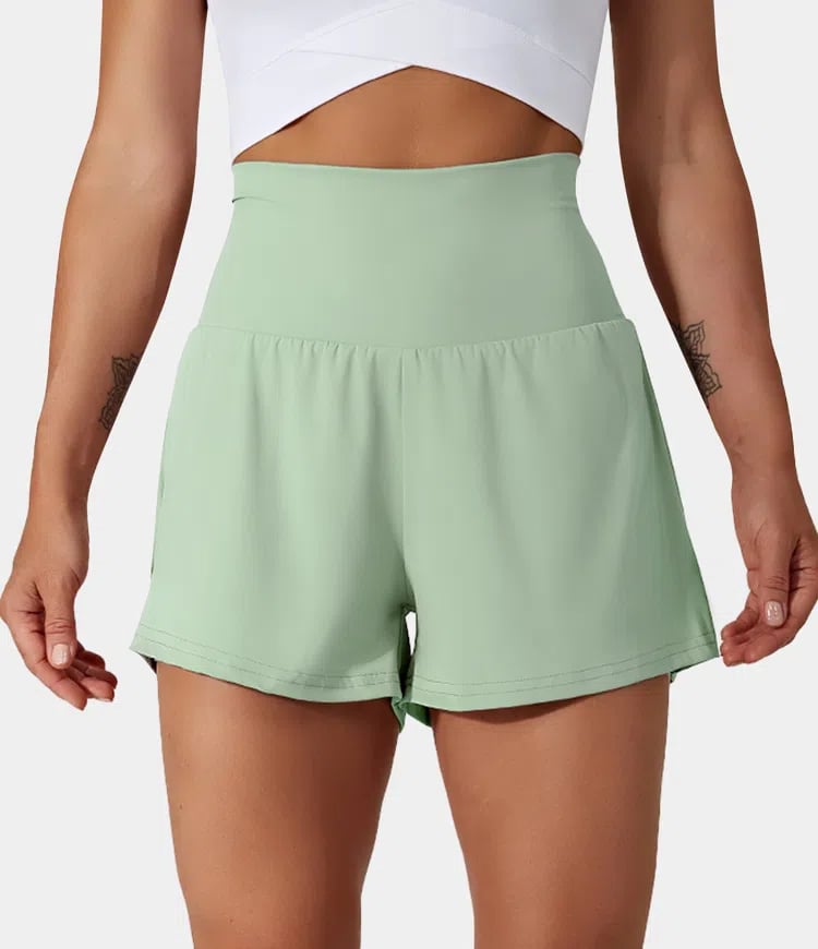 Laurel |  2-in-1-Yogashorts mit hoher Taille und Seitentaschen