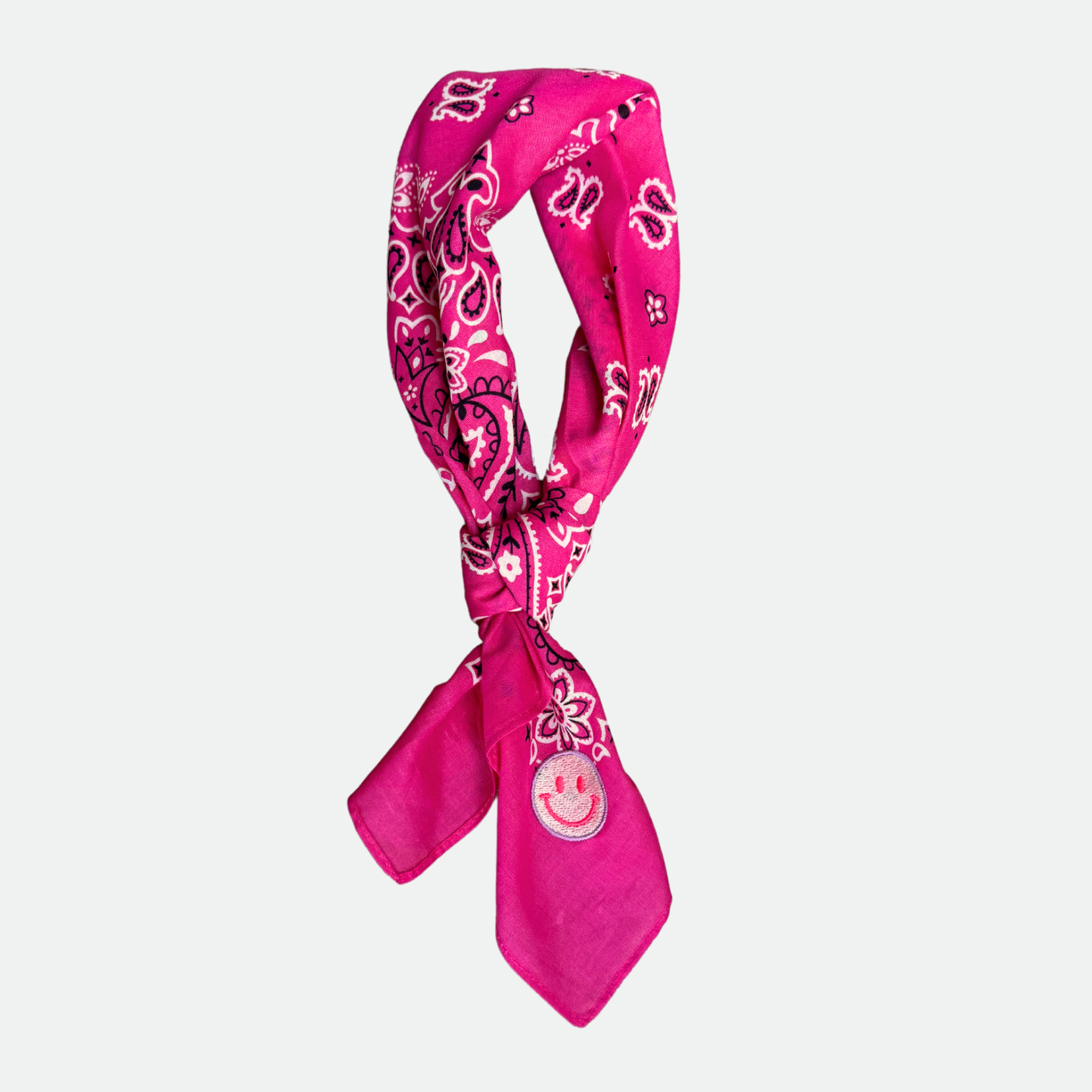 Kali | Fuchsiapinkes Smiley Bandana Tuch - Trendiges Winteroutfit für Frauen