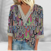 Darlene | Boho-Bluse mit floralen Motiven und langen Ärmeln