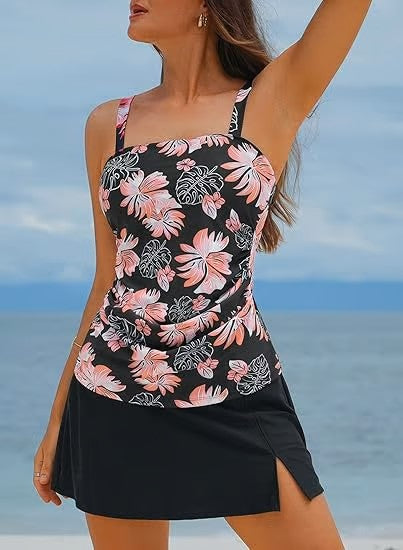 Kate | Damen Vintage Bauchkontroll-Zweiteiler Tankini Badeanzug