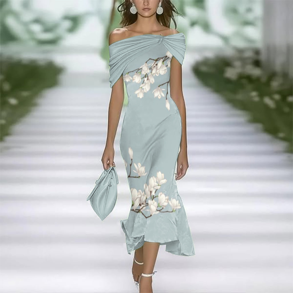 Emma | Stylisches Ein-Schulter Maxikleid - Atemberaubendes Mesh-Detail