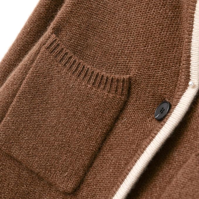 Alara knitting sweater with button placket and bags