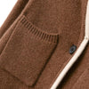 Alara knitting sweater with button placket and bags