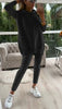 Amosa | Zweiteiliges Damen-Set in uni mit Kapuze und gefütterten Leggings