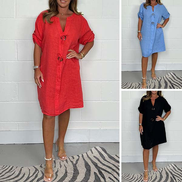 Lennon | 2025 Neues Knopf-Maxi-Kleid mit 50% RABATT