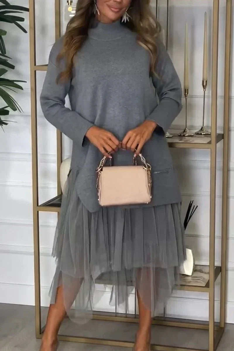 Petra | Elegantes Netz-Patchwork-Kleid für Frauen