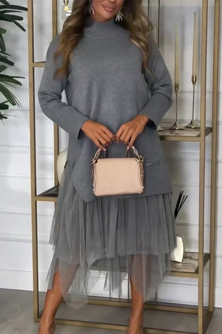 Petra | Elegantes Netz-Patchwork-Kleid für Frauen