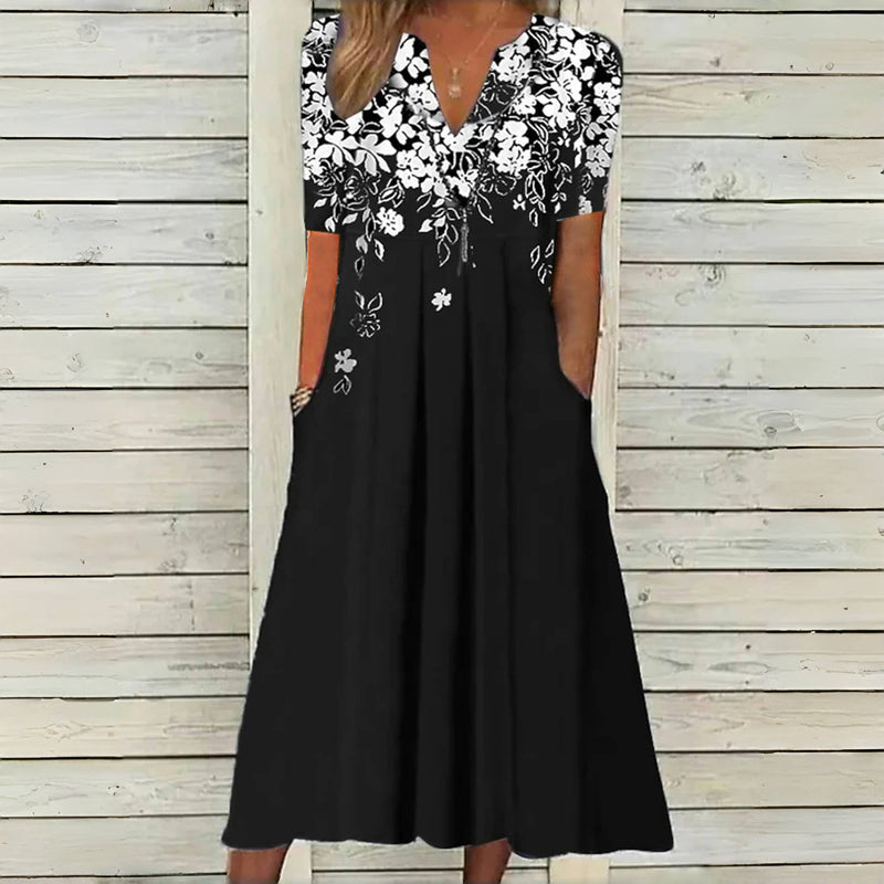 Rena | Vintage-Kleid Mit Blumendruck