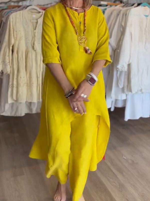 Stacey | Damenleinenanzug in Einheitsfarbe