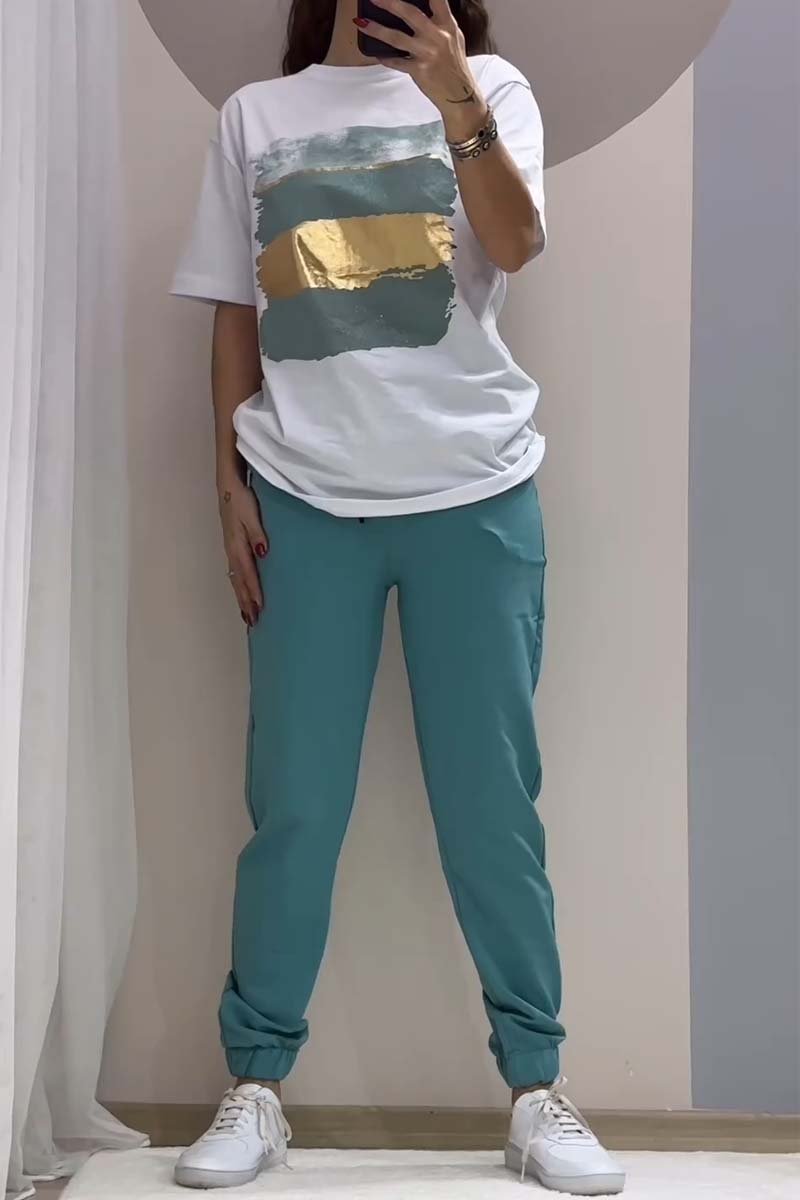 Rayan | Casualer Bräunungs-Set bestehend aus Top und Hose