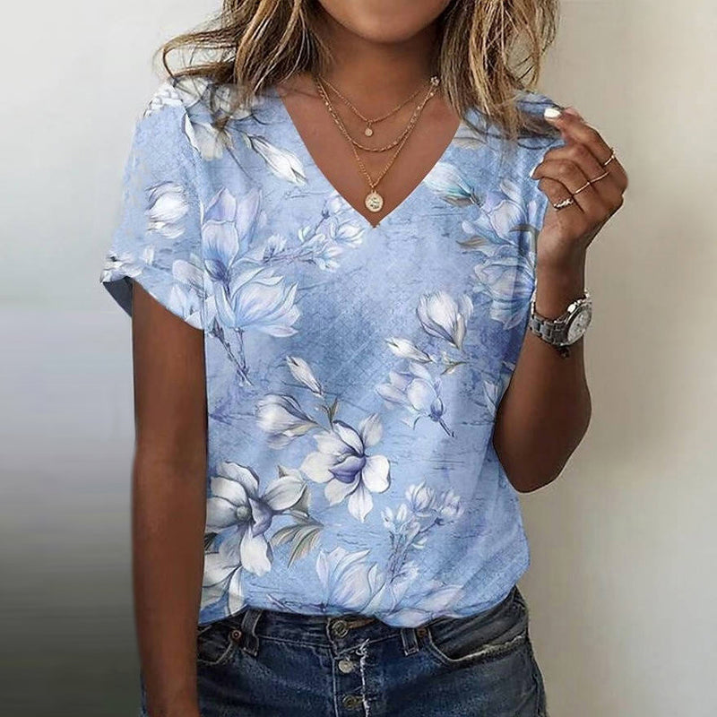 Sheri | Lässiges Blumenprint T-Shirt