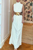 Avery | Maxi-Kleid mit hohem Kragen & Cut-Outs