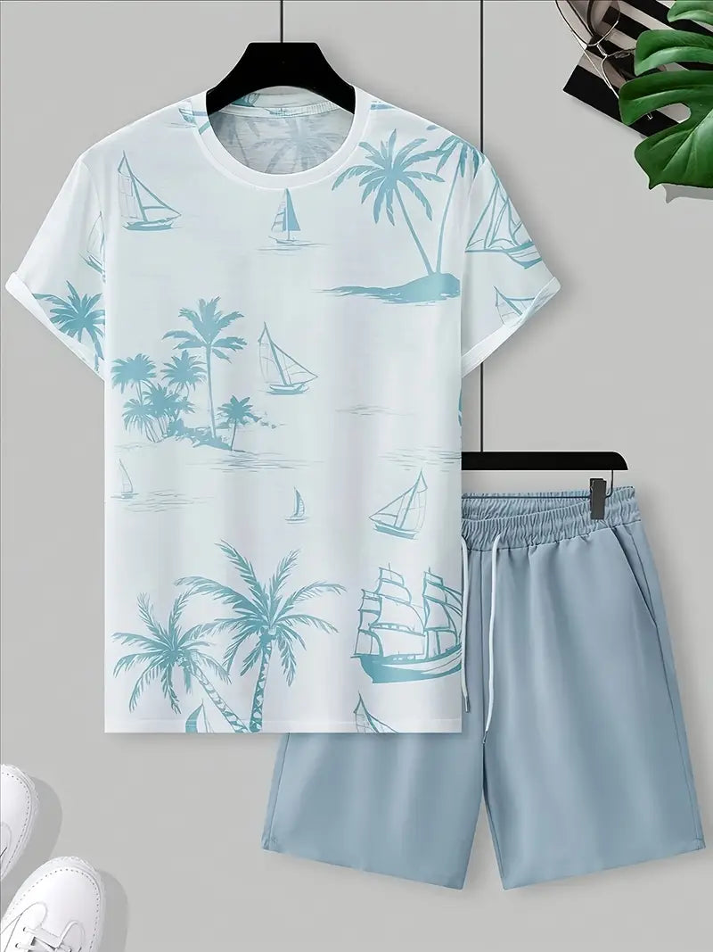 Xander | Elegantes Zweiteiliges Sommer-Outfit mit Druck