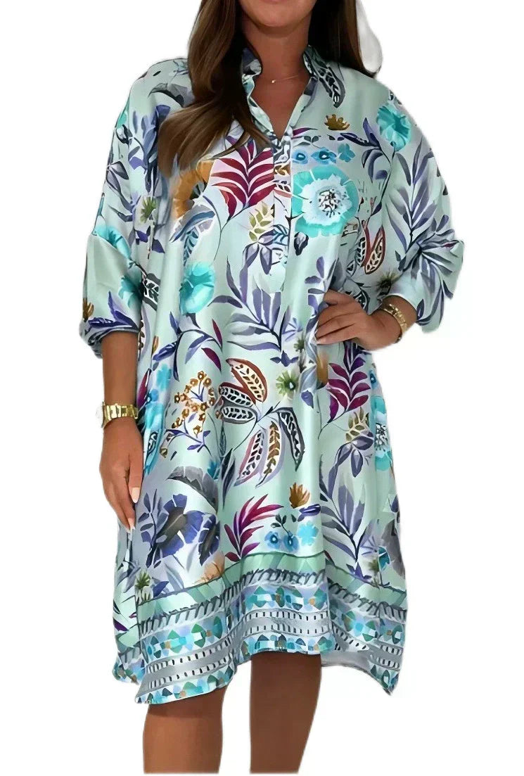 Coraline | Gedrucktes Satin-Kleid