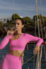Leonie | Asymmetrisches langärmeliges Crop-Top