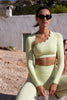 Leonie | Asymmetrisches langärmeliges Crop-Top