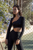 Leonie | Asymmetrisches langärmeliges Crop-Top