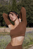 Leonie | Asymmetrisches langärmeliges Crop-Top
