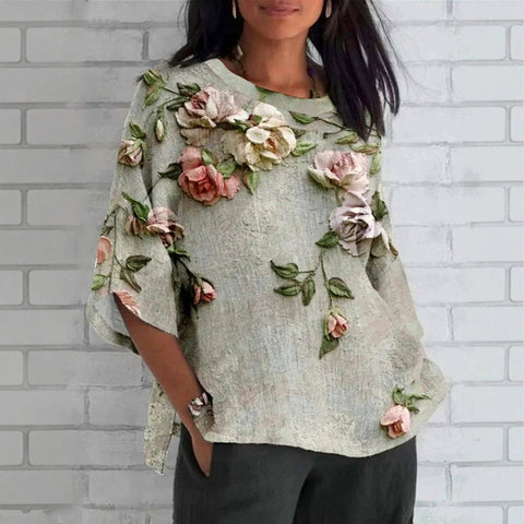 Denise | Vintage Bluse mit Blumenmuster