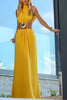 Avery | Maxi-Kleid mit hohem Kragen & Cut-Outs