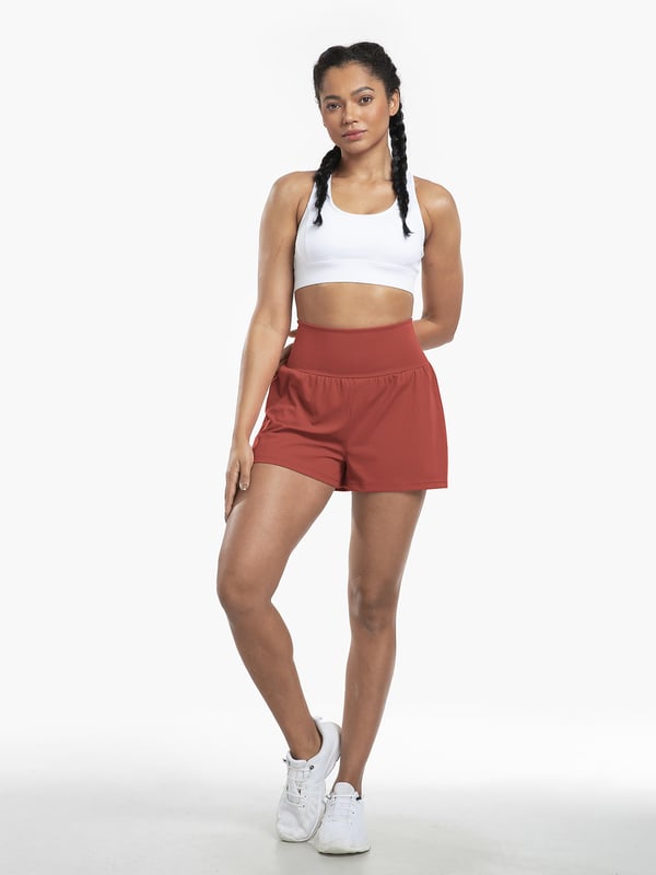 Laurel |  2-in-1-Yogashorts mit hoher Taille und Seitentaschen