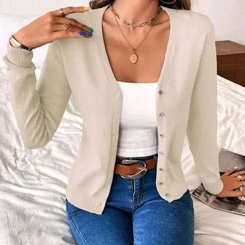 Alette | Strickpullover mit eleganter Knopfleiste für Damen