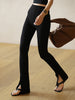 Mia | Stylische Freizeit Schlitzhose mit geradem Bein