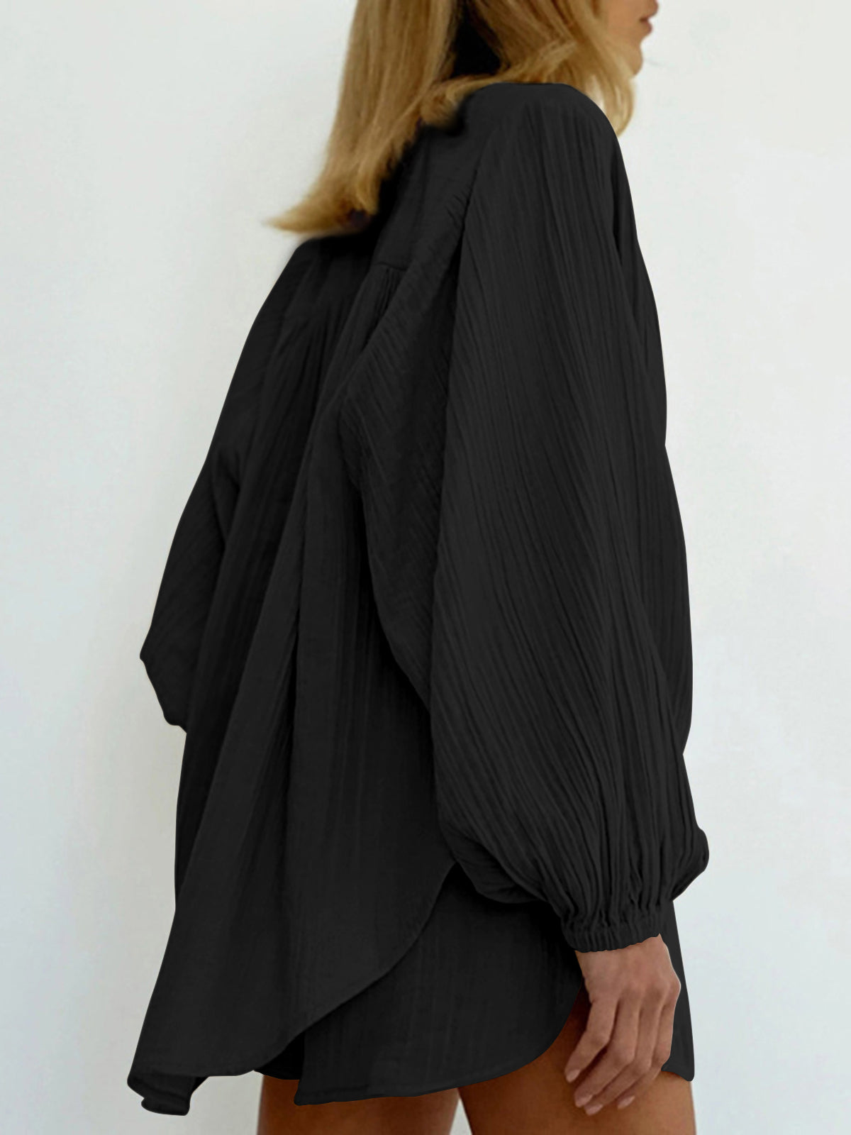 Sommerlook | Santorini Texturiertes Zweiteiliges Shorts Set