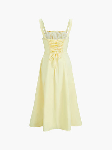 Clara | Elegantes Langes Sonnenkleid mit gerafftem Cup-Detail