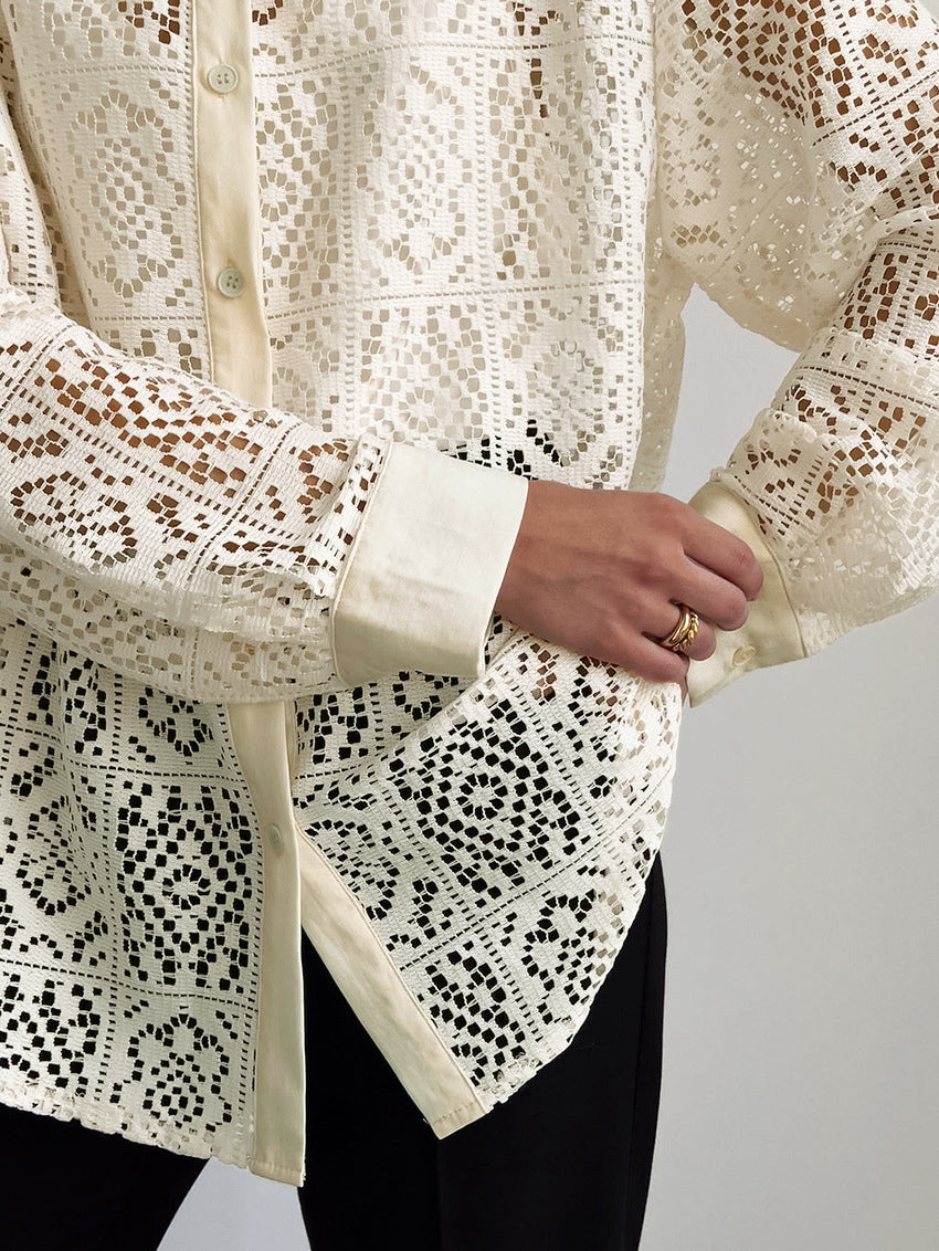 Pola | Übergrösiges Button-Down-Hemd mit Ösen