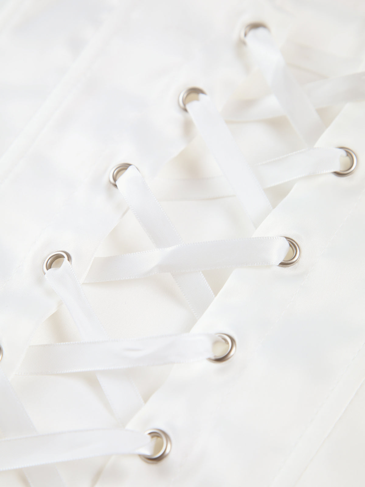 Mia | Elfenbeinfarbenes Glow Tied Crop Korsett-Top