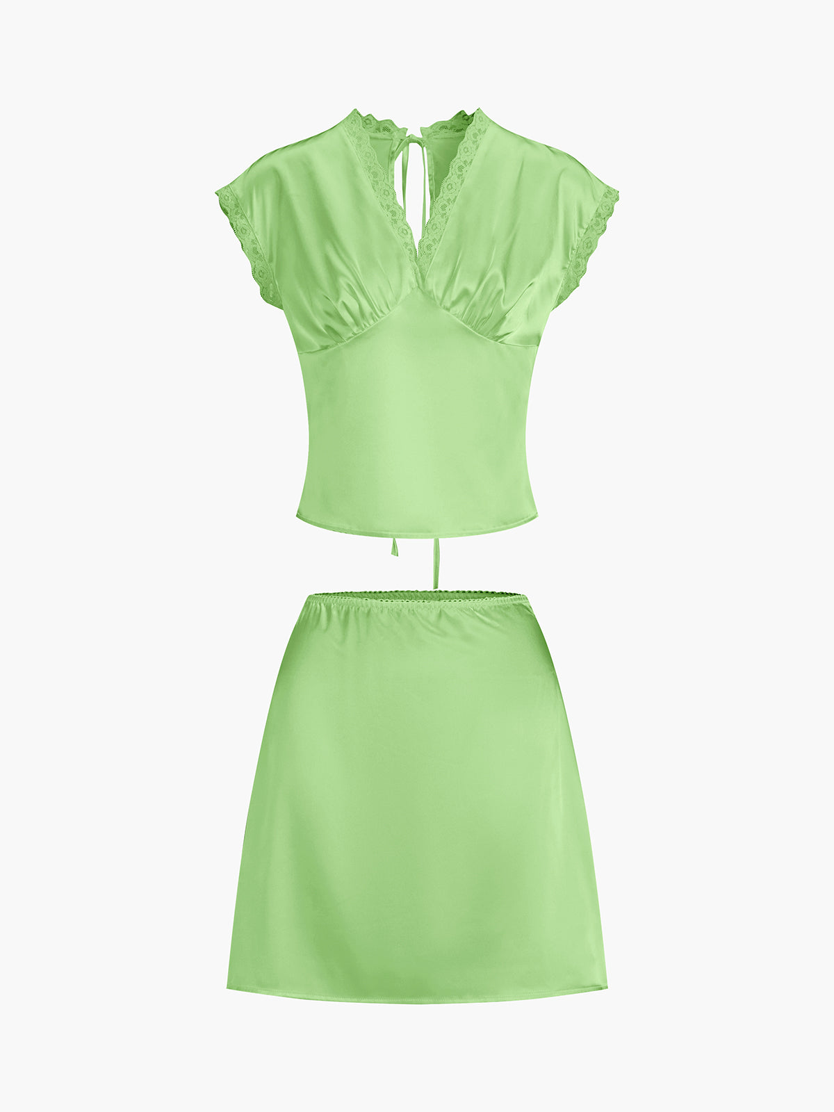 Lena | Eleganter Satin-Rock mit Spitzenbesatz