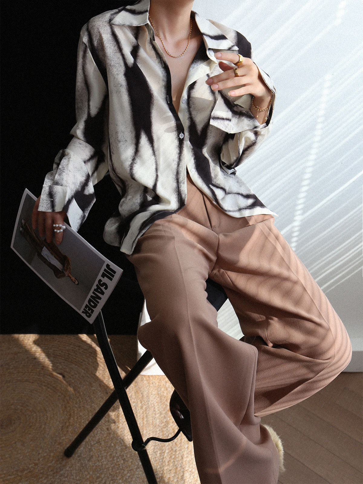 Nera | Übergroßes Tie Dye Hemd mit Button Down