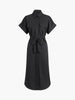 Clara | Elegantes Midikleid mit Polotaschen zum Binden