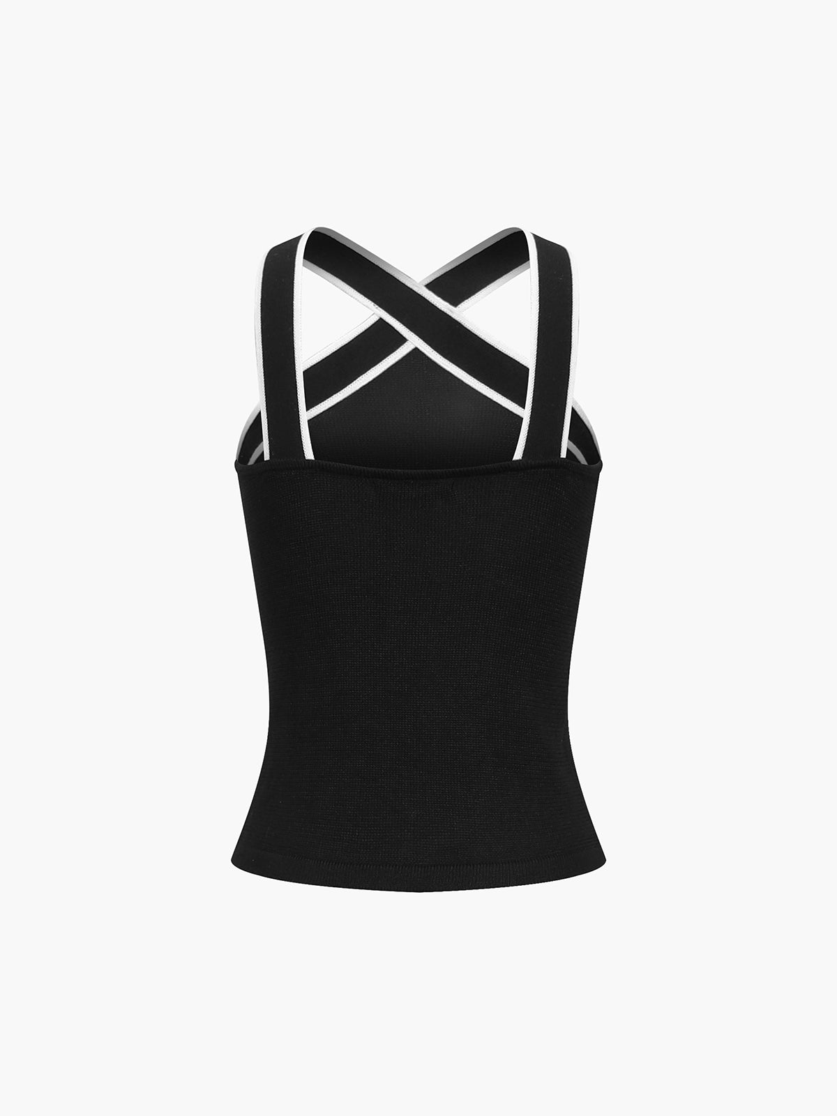 Lena | Stilvolles Träger-Strick-Top mit Kontrastbesatz