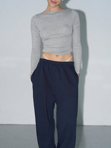 Max | Elegantes Langarm-Shirt mit Bootsausschnitt