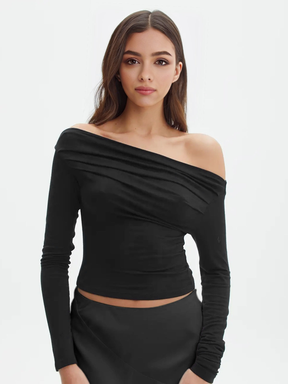 Lisa | Trendige Off-Shoulder Bluse mit langen Ärmeln
